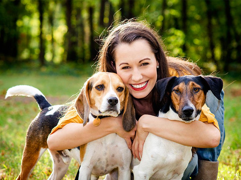 Woman with dogs